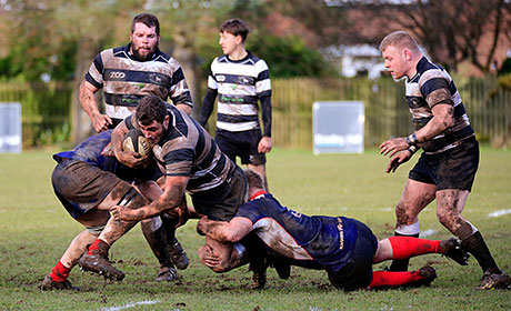 Sean Williamson drives for the line