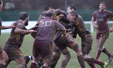 Josh Hedley attempting to break the Wheatley Hills Defense