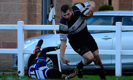 Energie Fitness MoM Joe Wafer rounding the Driffield fly half to score.
