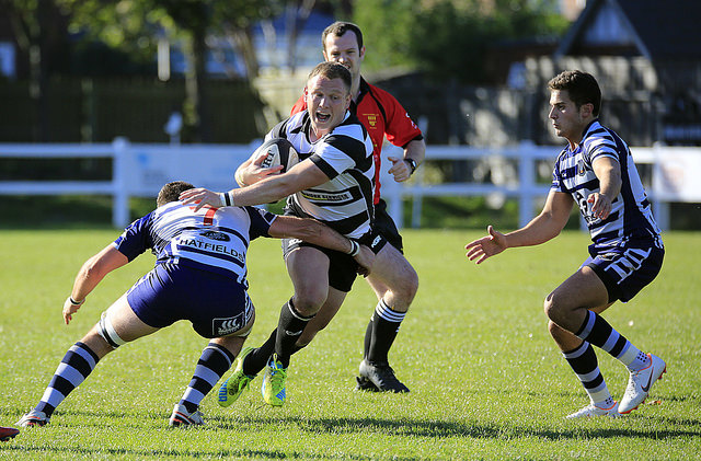 Park man of the match Ash Smith in action